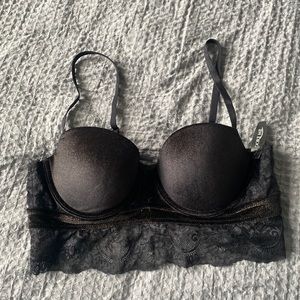 Adore Me Push Up Bra Gold with Black and lace